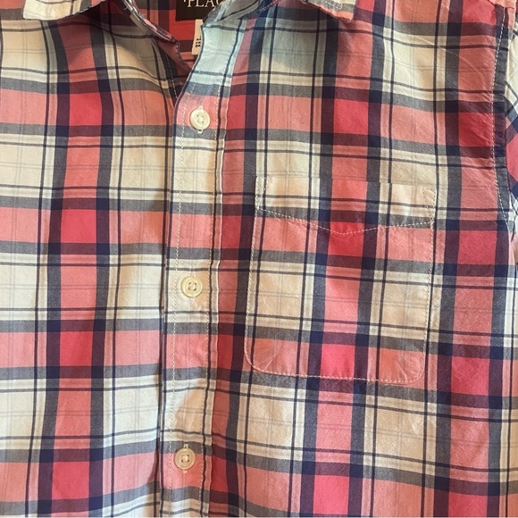Place Plaid Kids Shirt - Pink and Blue unisex button down size large(10/12) - Picture 2 of 6